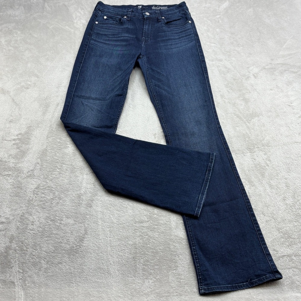 7 For All Mankind Karah Bootcut Jeans Women 30 Dark Wash Stretch Designer Denim